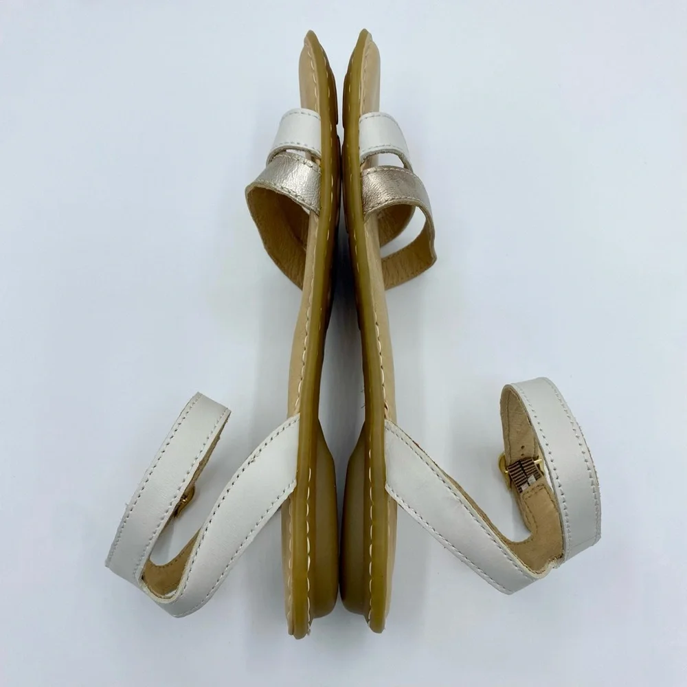 Born White Mai Easy Ankle Strap Sandals Size 7